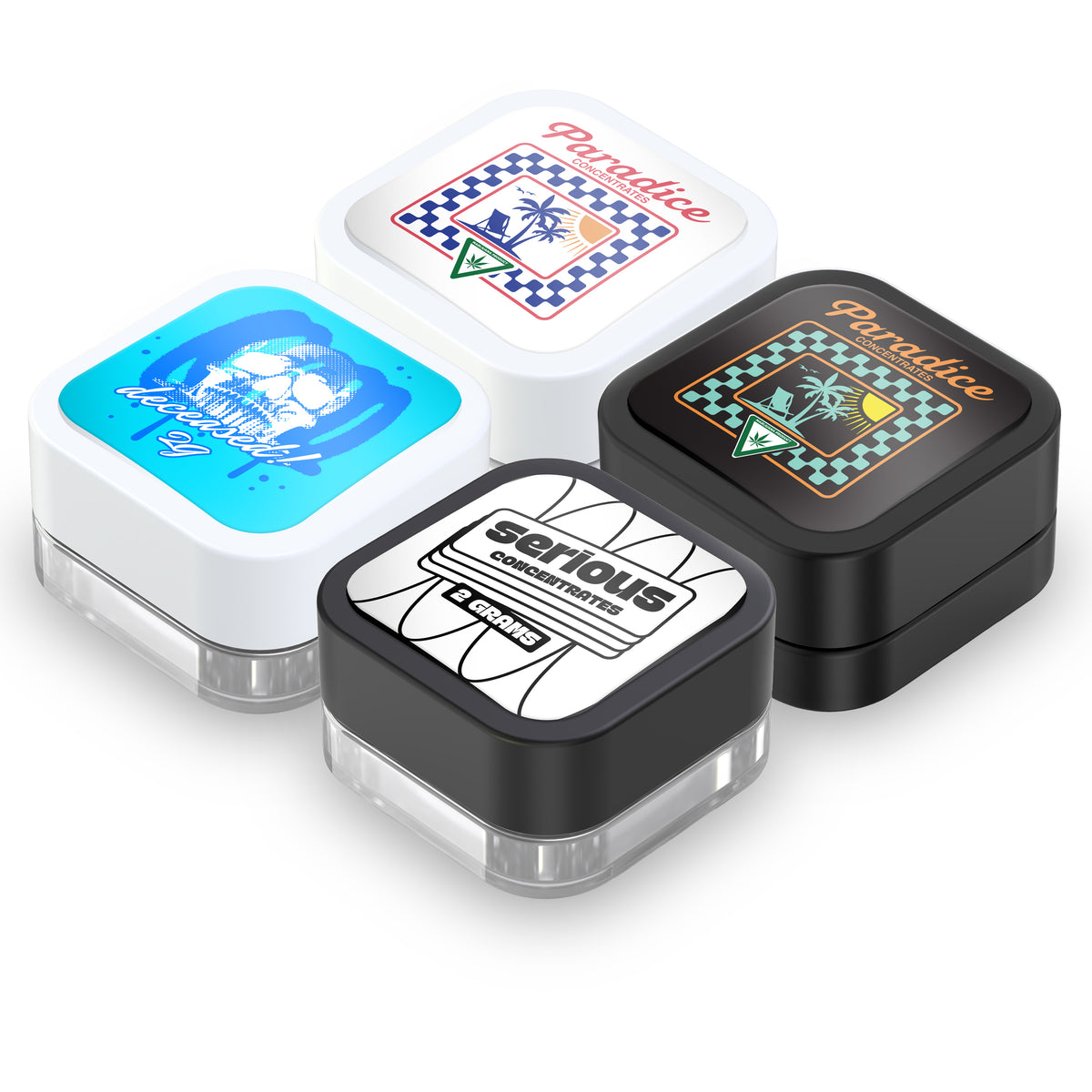 Custom Pre-Labeled 9ml Child Resistant Square Glass Jar