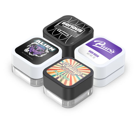 Custom Pre-Labeled 5ml Child Resistant Square Glass Jar