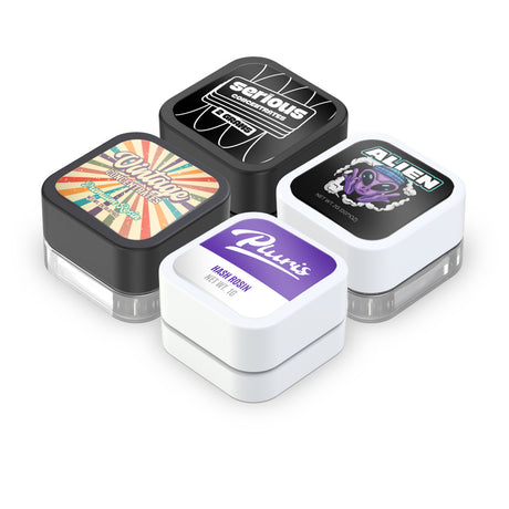 Custom Pre-Labeled 5ml Child Resistant Square Glass Jar