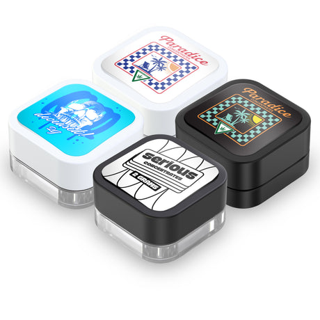 Custom Pre-Labeled 9ml Child Resistant Square Glass Jar