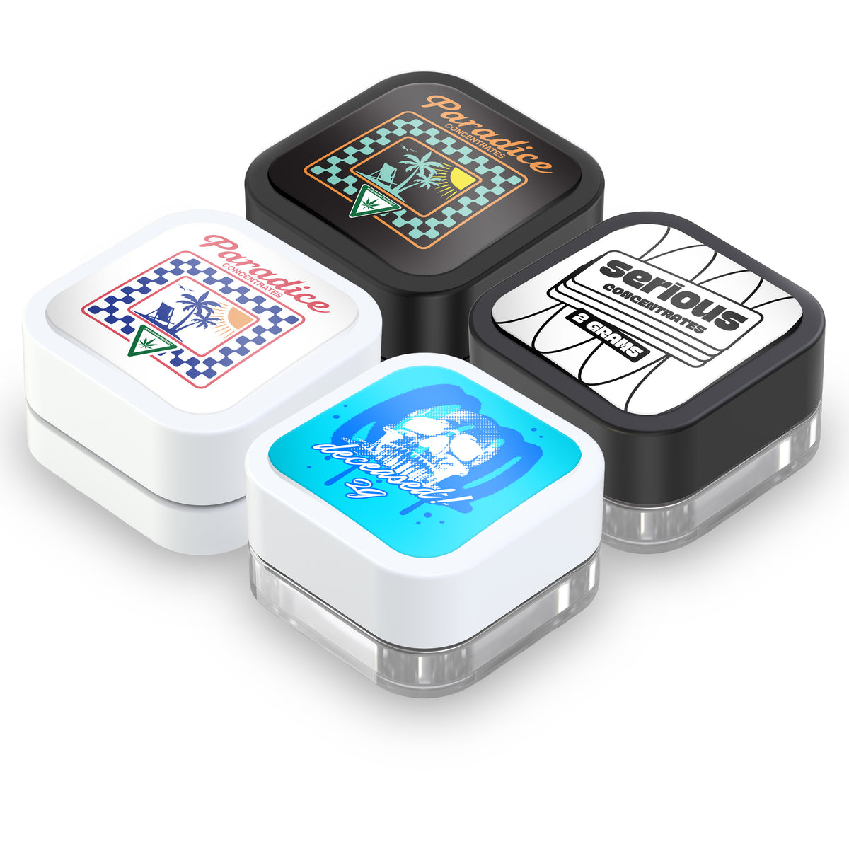 Custom Pre-Labeled 9ml Child Resistant Square Glass Jar