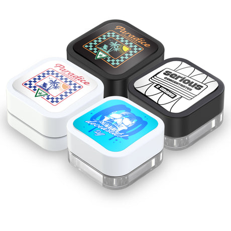 Custom Pre-Labeled 9ml Child Resistant Square Glass Jar